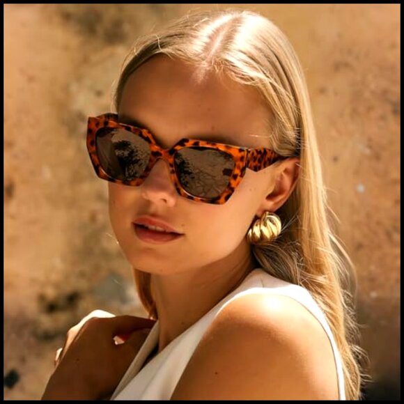 Polarized Square Cat Eye Sunglasses UV400 Protection Plastic Frame main image 6